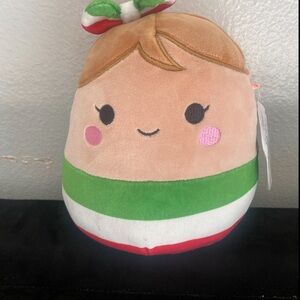 Cute Plush Toy with Green and Red Stripes